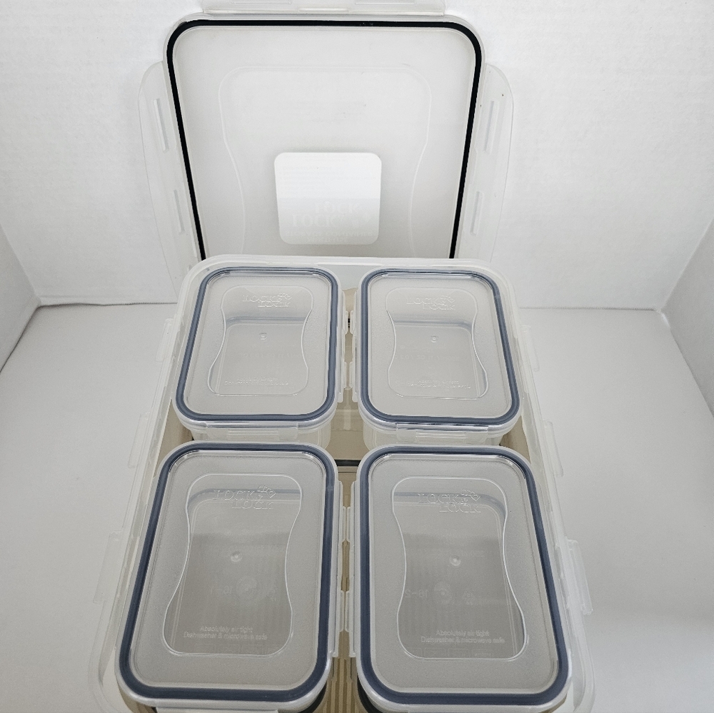 Lock & Lock Set Of 17 Multi-Use Nesting Storage Containers & Lids Vintage NOS - Picture 8 of 14